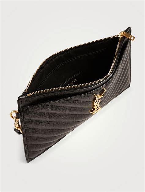 large ysl monogram leather clutch bag|ysl monogram clutch sale.